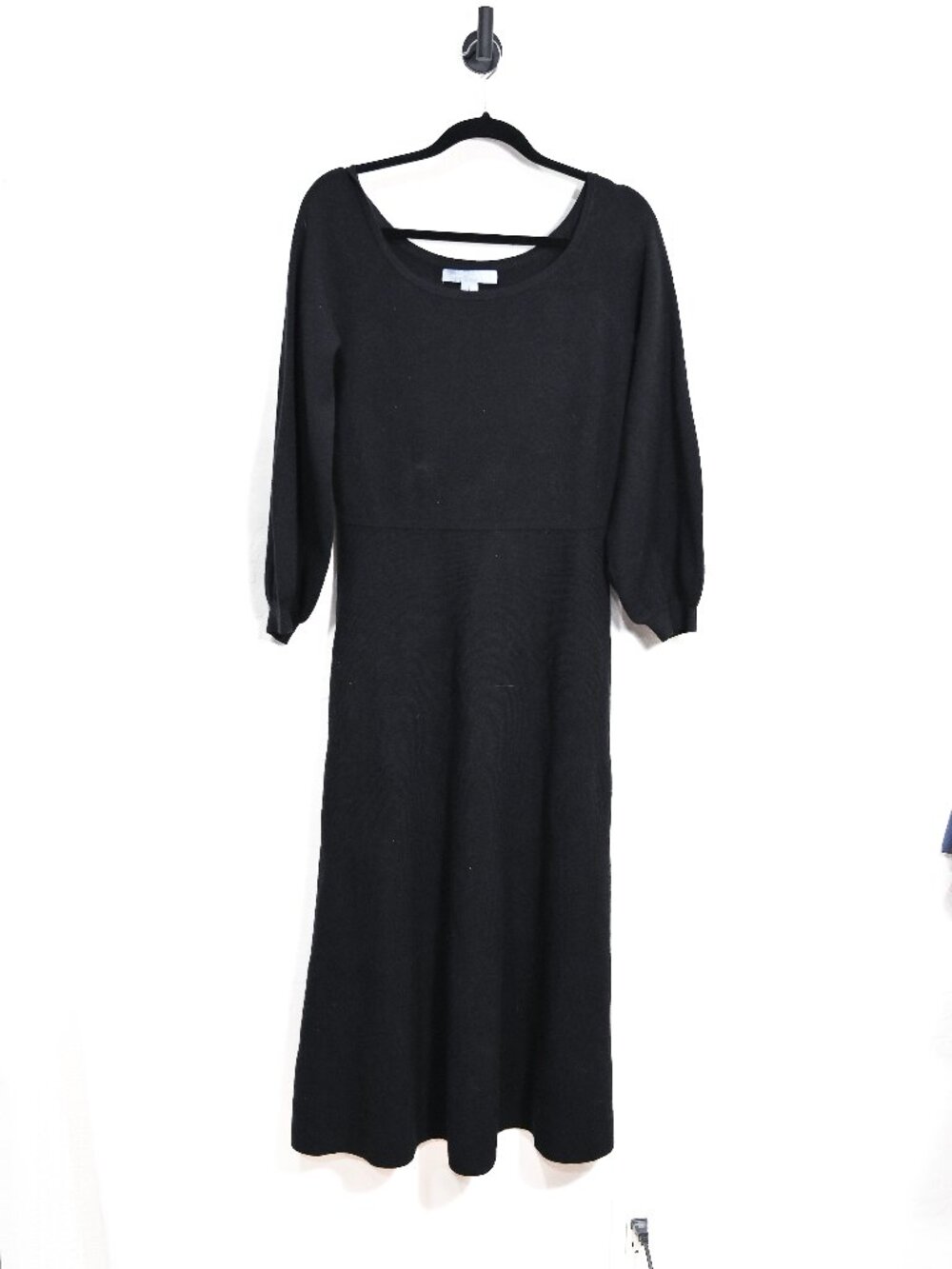 Hill House Large Wool Knit Midi Long Balloon Sleeve Dress